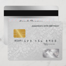 Fiesta de cumpleaños de la tarjeta de crédito Retr