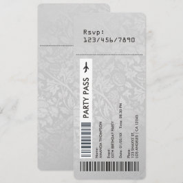 Fiesta de cumpleaños de la tarjeta de embarque de 