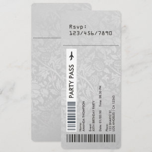 Fiesta de cumpleaños de la tarjeta de embarque de 