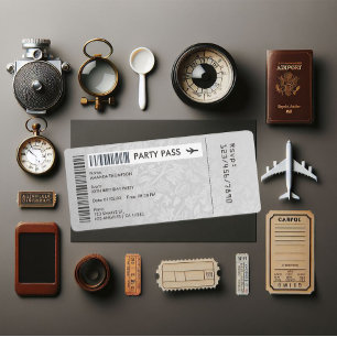 Fiesta de cumpleaños de la tarjeta de embarque de