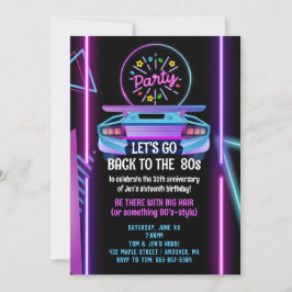 Fiesta de cumpleaños de los 80 Invitación editable