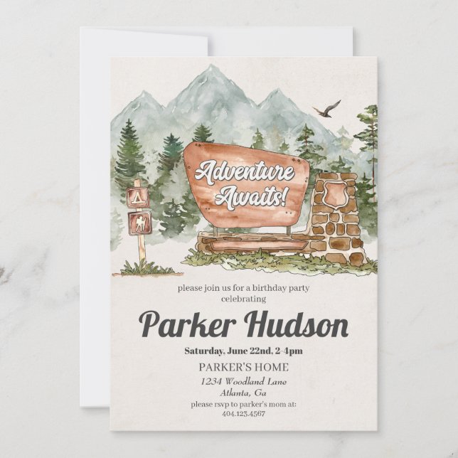 fiesta de cumpleaños de National Park Outdoor Wood (Anverso)