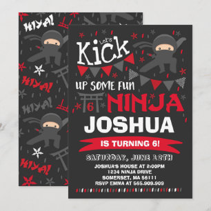 Fiesta de cumpleaños de Ninja Invitación a Karate