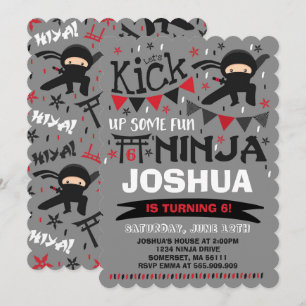 Fiesta de cumpleaños de Ninja Invitación a Karate