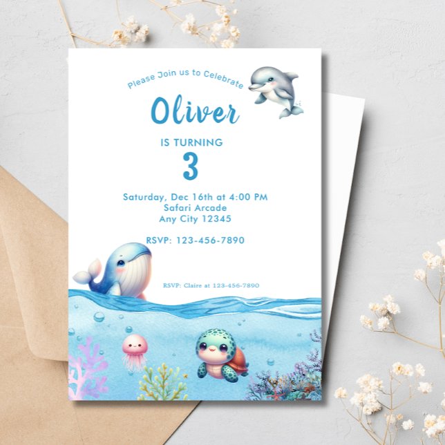 Fiesta de Cumpleaños de Niños Bajo el Mar Delfín T (Subido por el creador)