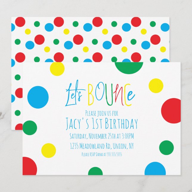Fiesta de cumpleaños de niños coloridos saltar pel (Anverso / Reverso)