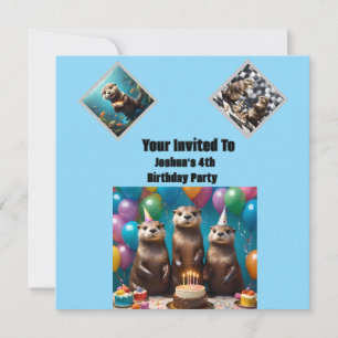 Fiesta de cumpleaños de Otter Triplets, invitación