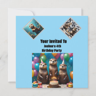 Fiesta de cumpleaños de Otter Triplets, invitación