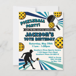 Fiesta de Cumpleaños de Pickleball Tarjeta Postal 