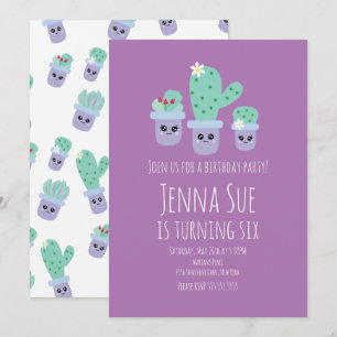 Fiesta de Cumpleaños de Planta en Maceta de Cactus