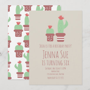 Fiesta de Cumpleaños de Plantas de Cactus Modernas