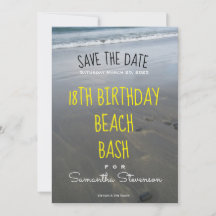 Fiesta de cumpleaños de playa Invitación a Bash de