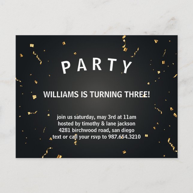 fiesta de cumpleaños de postal (Anverso)