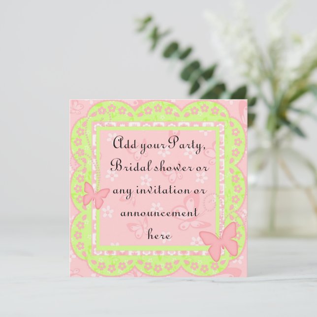 Fiesta de cumpleaños de primavera o invitación mul (Anverso de pie)