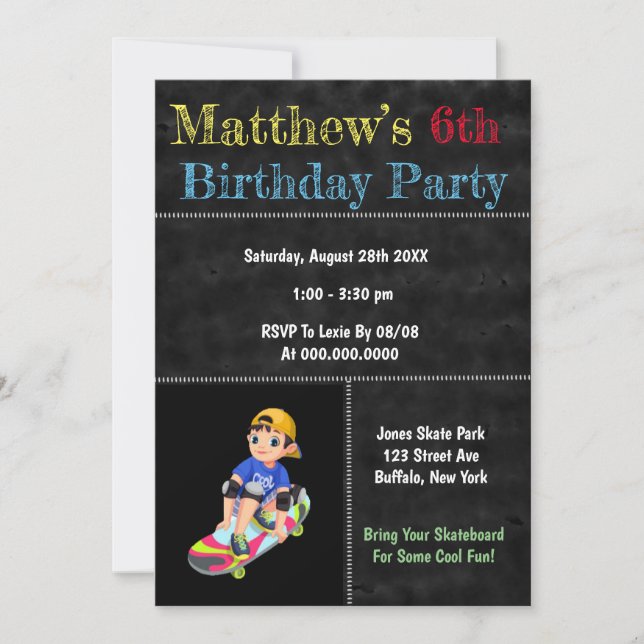 Fiesta de cumpleaños de Skateboard Park (Anverso)