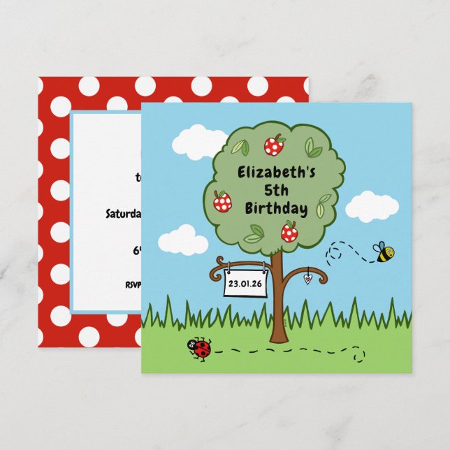 Fiesta de cumpleaños de un niño en un árbol de cel (Anverso / Reverso)