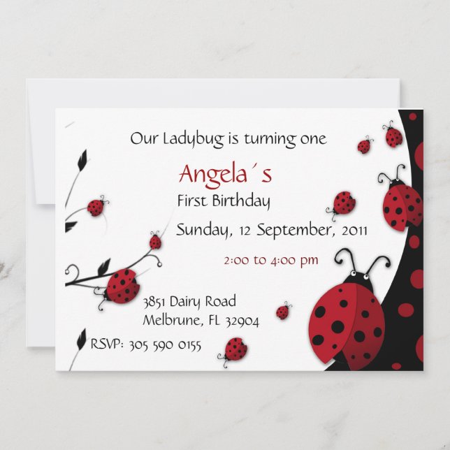 Fiesta de cumpleaños del Chica de la invitación La (Anverso)