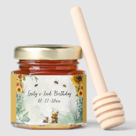 Fiesta de cumpleaños del oso de miel Favor de la m