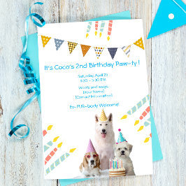 Fiesta de cumpleaños del perro para la invitación 