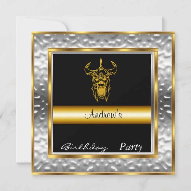 Fiesta de cumpleaños del Skull de la invitación (Anverso)