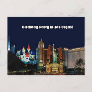 Fiesta de cumpleaños en la postal de Las Vegas