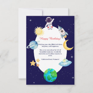 Fiesta de cumpleaños espacial con acuarela