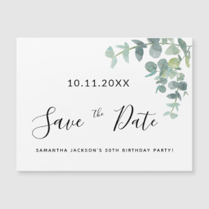 Fiesta de cumpleaños eucaluptus verde guardar la f