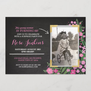 Fiesta de cumpleaños "Floral rosa" Invitación a cu