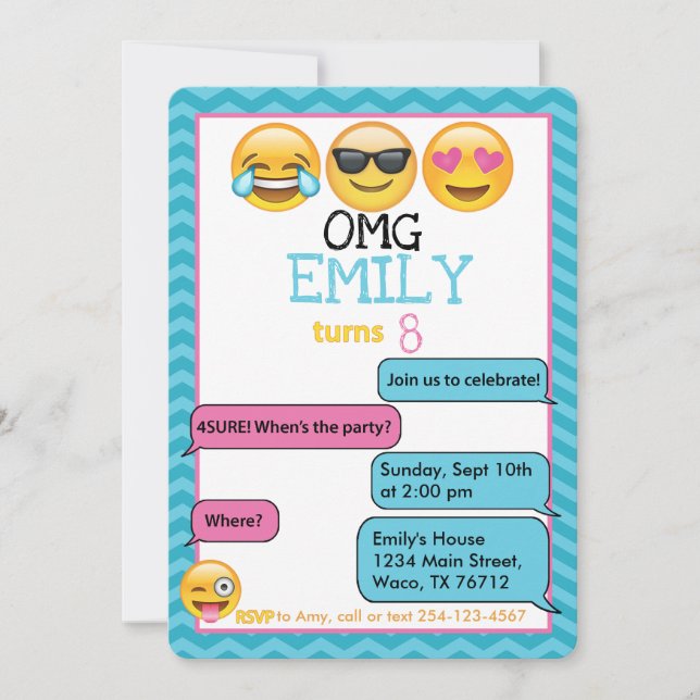 Fiesta de cumpleaños - Invitación (Anverso)
