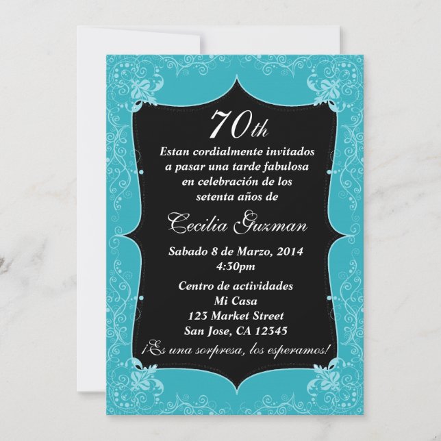 Fiesta de cumpleaños invitación (Anverso)
