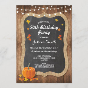 Fiesta de cumpleaños Invitación a calabaza de cala