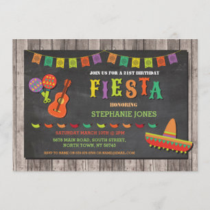 Fiesta de cumpleaños Invitación Gorra mexicano Fie