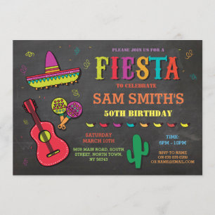Fiesta de cumpleaños Invitación Gorra mexicano Fie