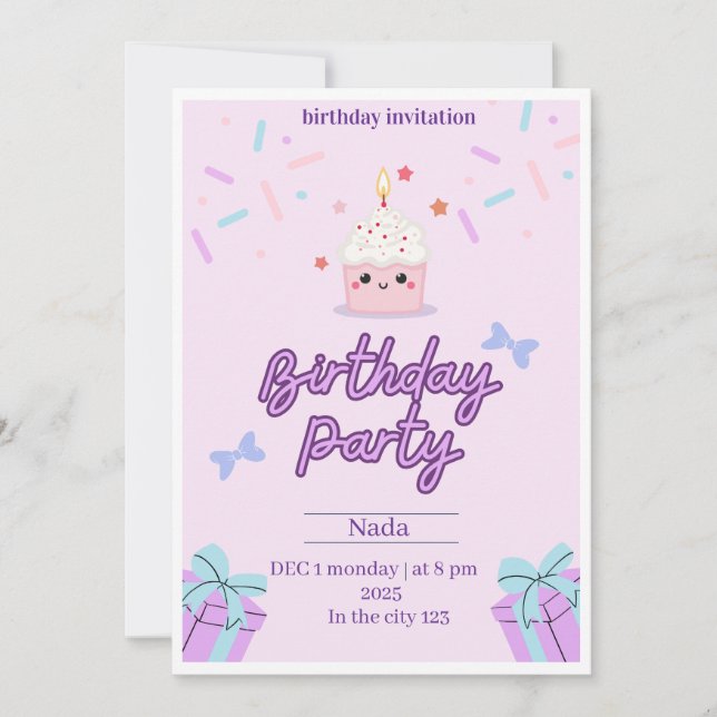 Fiesta de cumpleaños mágica por invitación (Anverso)