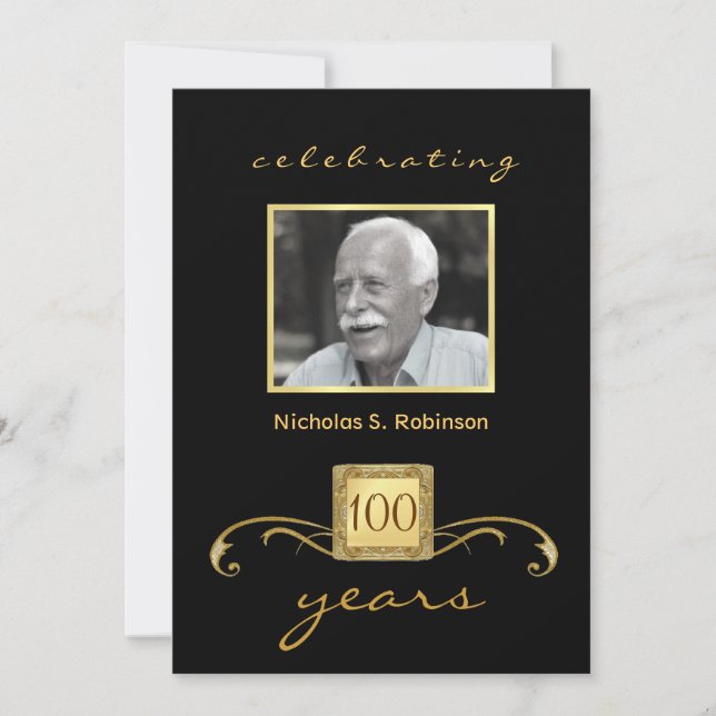 Fiesta de cumpleaños número 100 Invitaciones a la  (Anverso)