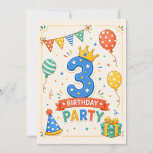 Fiesta de cumpleaños número 3 personalizada y colo