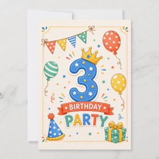 Fiesta de cumpleaños número 3 personalizada y colo