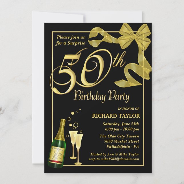 Fiesta de cumpleaños número 50 - Invitaciones para (Anverso)