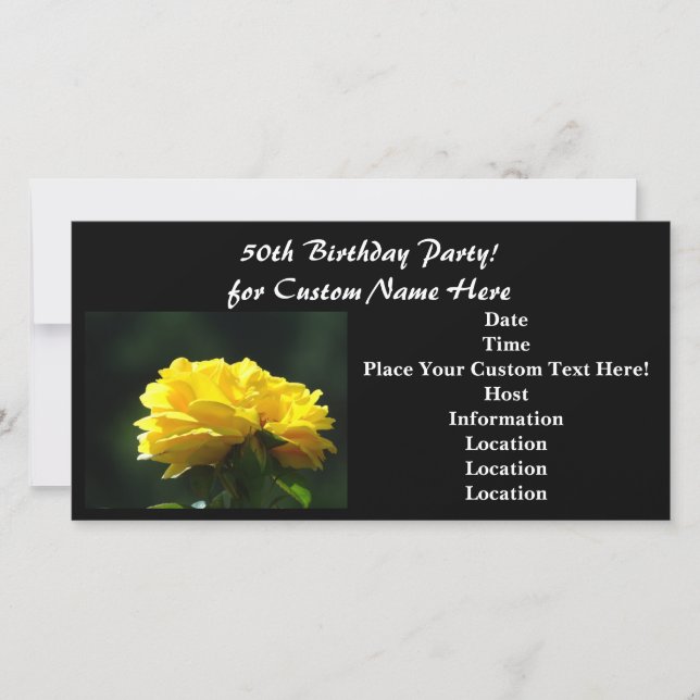 ¡Fiesta de cumpleaños número 50! Invitaciones Rosa (Anverso)