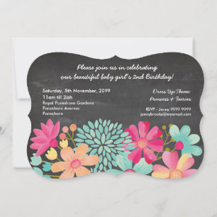 Fiesta de cumpleaños número de chicas Invitación d