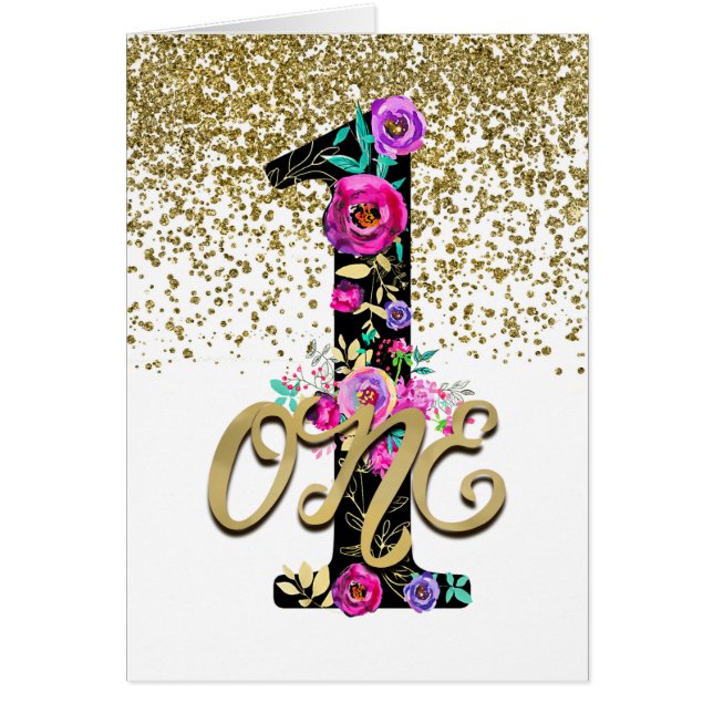 Fiesta de Cumpleaños número UNO 1 1er Negra con Br (Frente)