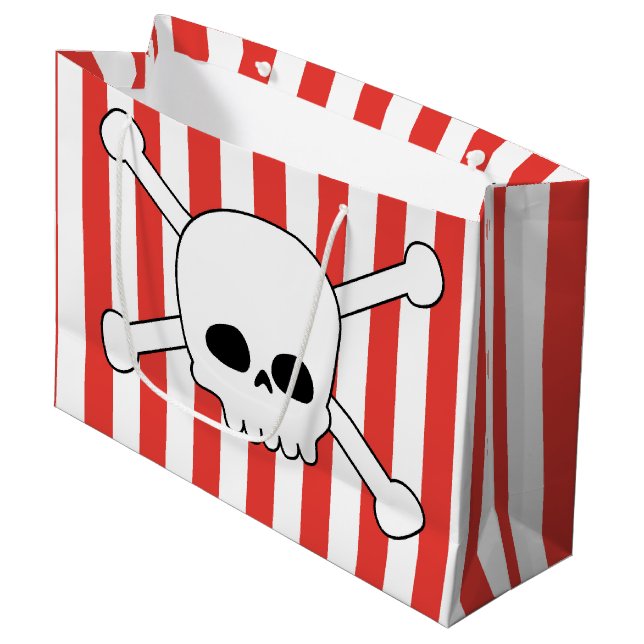 Fiesta de cumpleaños pirata, bolsa con calavera (Angulo Anverso)