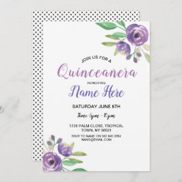 Fiesta de cumpleaños Quinceañera Invitación Lilac