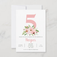 fiesta de cumpleaños rosa floral invitación a la f