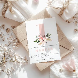 fiesta de cumpleaños rosa floral invitación a la f