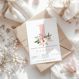 fiesta de cumpleaños rosa floral invitación a la f