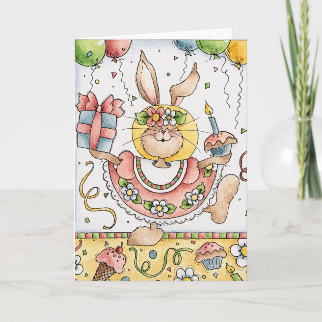 Fiesta de cumpleaños - Tarjeta de saludo (Anverso)