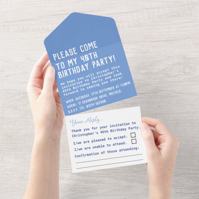 Fiesta De Cumpleaños Todo En Una Invitación (desgarro)