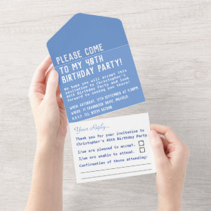 Fiesta De Cumpleaños Todo En Una Invitación