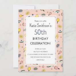 Fiesta de Cute Pickleball Invitación a los 50 años